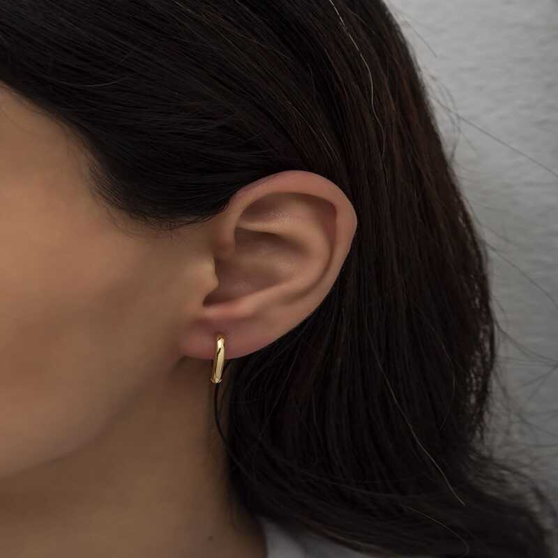 Heart Hoop Earrings - Dainty Gold-Tone Minimalist Design