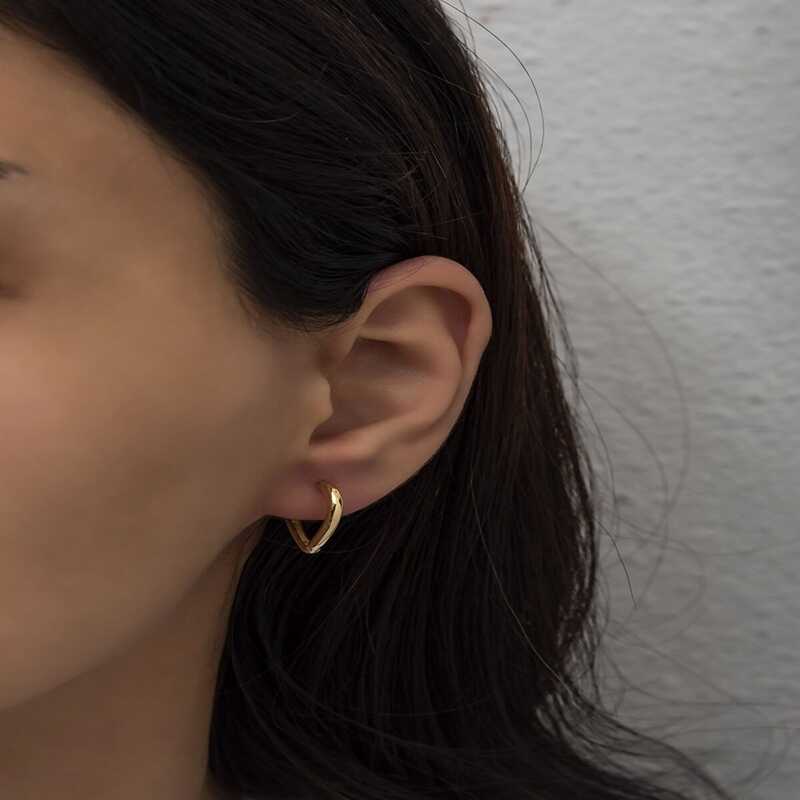 Heart Hoop Earrings - Dainty Gold-Tone Minimalist Design