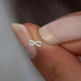 Nose Studs - Silver-Tone Mixed Design Dainty Nose Rings Set