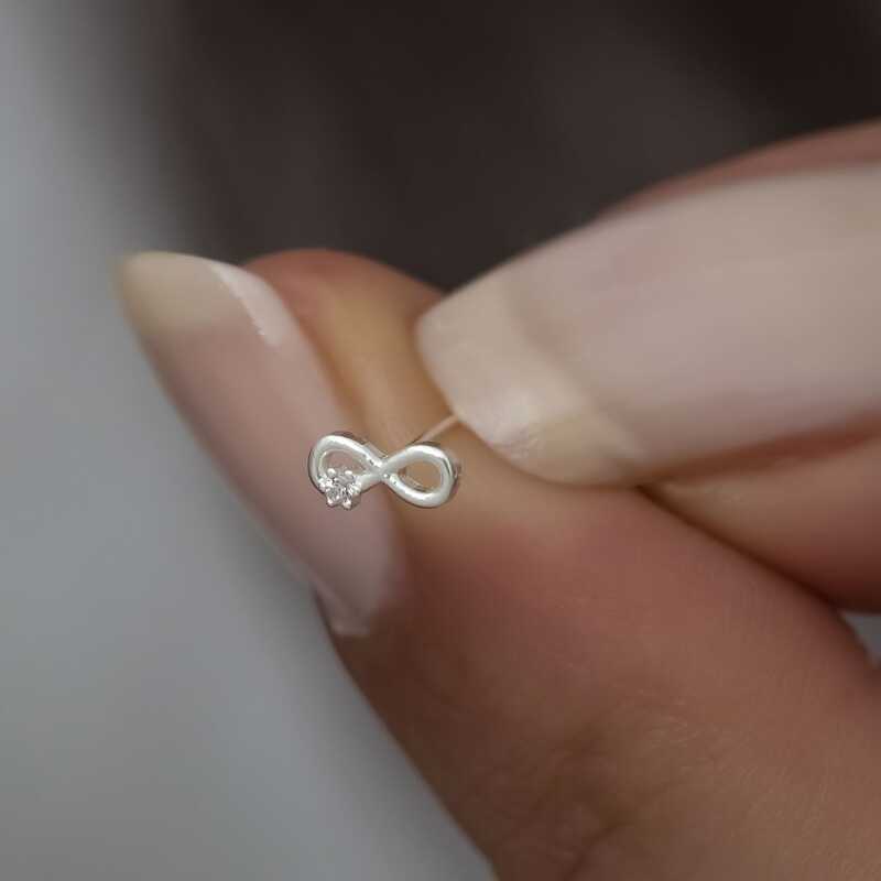 Nose Studs - Silver-Tone Mixed Design Dainty Nose Rings Set