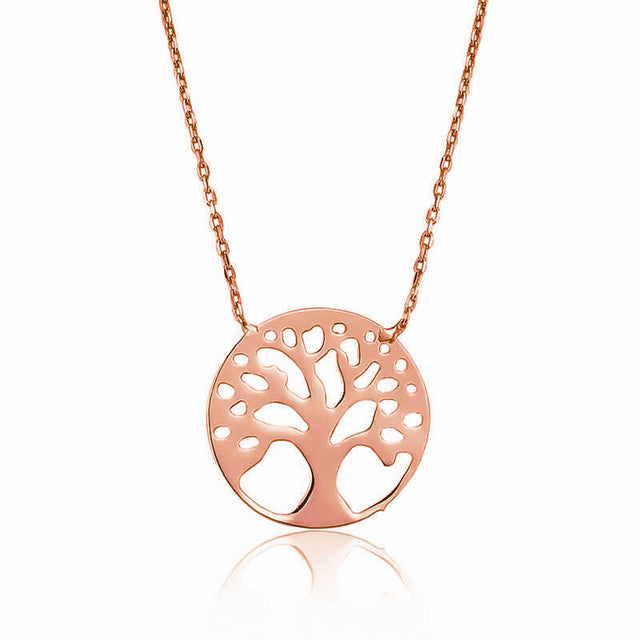 Necklace - Rose Gold Tree of Life Dainty Pendant