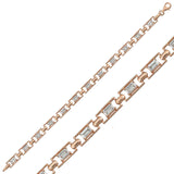 Bracelet - Rose Gold Plated Sterling Silver Baguette Tennis Style