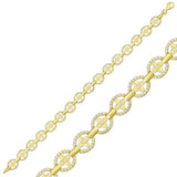 Bracelet - Gold-Tone Plated Silver Cubic Zirconia Floral Link