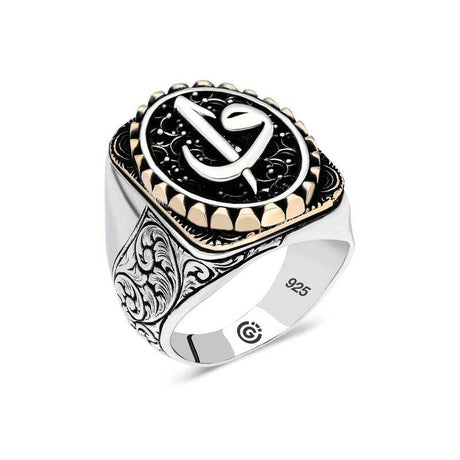 Premium Sterling Silver Elif Vav Oval Men's Ring