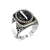 Handcrafted Sterling Silver Elif Oval Men's Ring