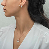 Rose Gold-Tone Pearl & Zircon Bow Wreath Jewelry Set