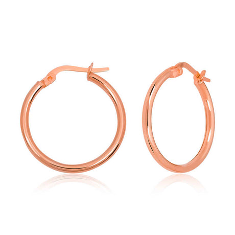 Hoop Earrings - Rose Gold Plated Classic Everyday Style