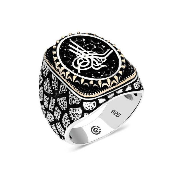 Premium Sterling Silver Ottoman Tugra Men's Ring