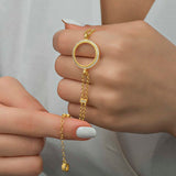 Gold Plated Bracelet - CZ Coin Holder Locket Style