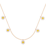 Necklace - Rose Gold-Plated Silver Dainty Daisy Charm