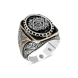 Premium 925 Sterling Silver Seal of Solomon Oval Men's Ring