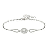 Sterling Silver - Rhodium Plated Baguette & Round Zirconia Bracelet
