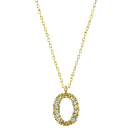 Necklace - Gold-Tone Sparkling Initial 'O' Pendant