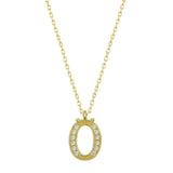 Necklace - Gold-Tone Initial 'O' Zirconia Pavé Pendant