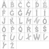 Necklace - Rhodium Plated Sterling Silver Sparkling Initial L