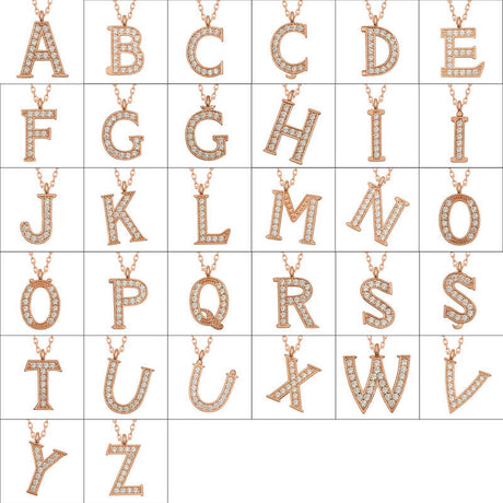 Rose Gold Plated Sterling Silver K Initial Necklace
