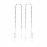 Threader Earrings - Silver-Tone Dainty Infinity Design