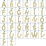 Gold-Tone Letter P Necklace with Zirconia & Dainty Evil Eye Charm