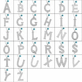 Sterling Silver Initial U Necklace - Cubic Zirconia & Evil Eye Charm