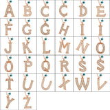 Rose Gold Plated Initial B Necklace - Cubic Zirconia Evil Eye Charm