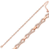 Rose Gold Plated Zircon Infinity Link Bracelet - Sparkle Design