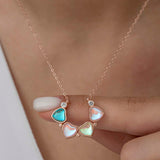 Sterling Silver Rose Gold Plated Convertible Clover Necklace