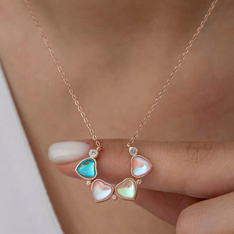 Sterling Silver Rose Gold Plated Convertible Clover Necklace