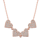 Necklace - Rose Gold-Tone Sparkling Transformable Heart Clover