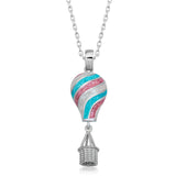 Necklace - Sterling Silver Enamel Hot Air Balloon Pendant