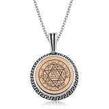 Sterling Silver Two-Tone Seal of Solomon Medallion Necklace