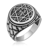 Sterling Silver Seal of Solomon Men's Ring