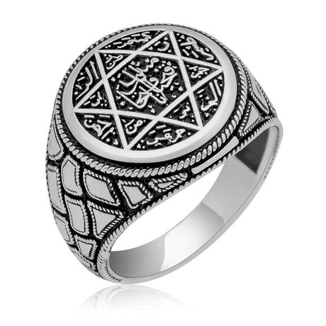 Sterling Silver Seal of Solomon Men's Ring