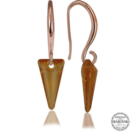 Dangle Earrings - Rose Gold-Tone Swarovski Crystal Spike