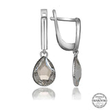Sterling Silver Swarovski Crystal Teardrop Drop Earrings - Elegant Dangle