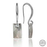 Sterling Silver Swarovski Crystal Baguette Dainty Drop Earrings