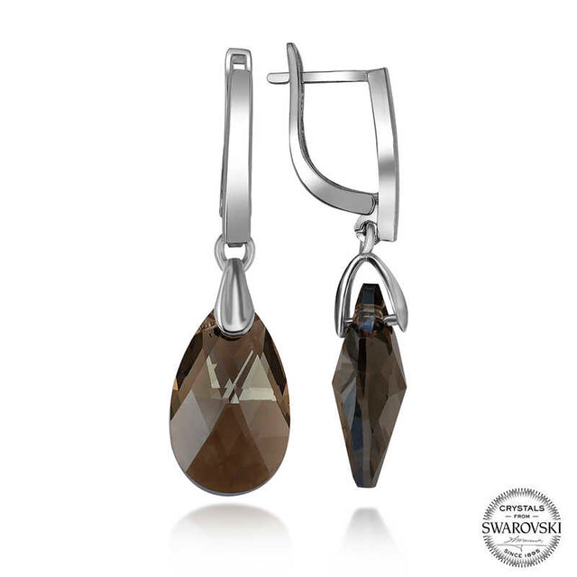 Dangle Earrings - Sterling Silver Swarovski Crystal Drops