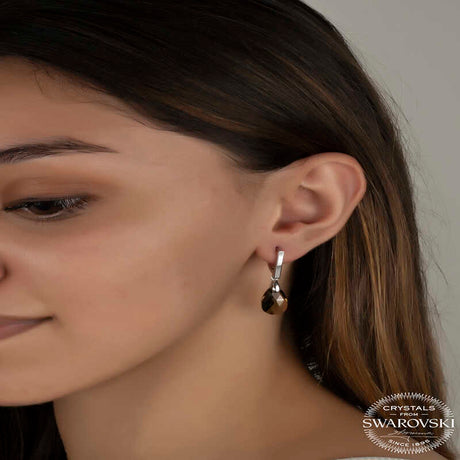 Dangle Earrings - Sterling Silver Swarovski Crystal Drops