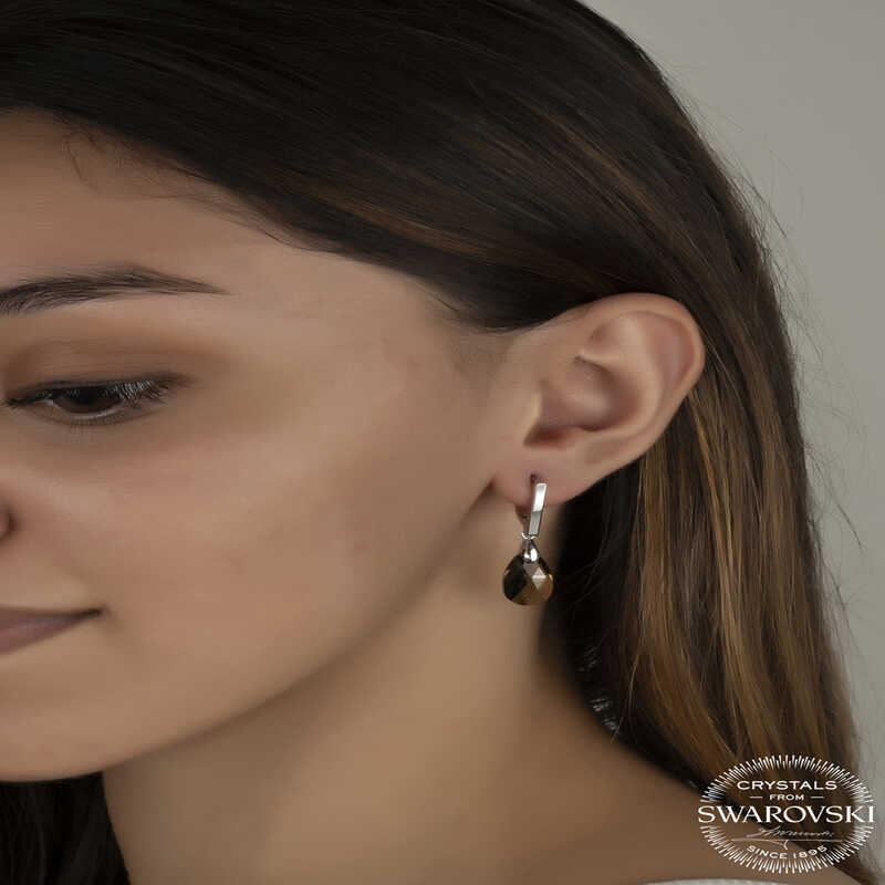 Dangle Earrings - Sterling Silver Swarovski Crystal Drops