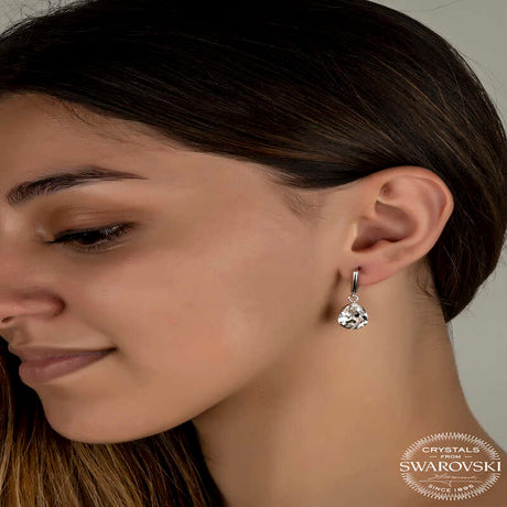 Drop Earrings - Sterling Silver Swarovski Teardrop Dangle