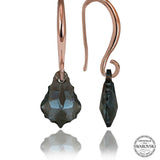 Elegant Rose Gold Tone Dangle Earrings with Faceted Swarovski Crystals