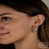 Elegant Rose Gold Tone Dangle Earrings with Faceted Swarovski Crystals