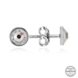 Swarovski Crystal Stud Earrings - Sterling Silver Bezel Set Classic Cut