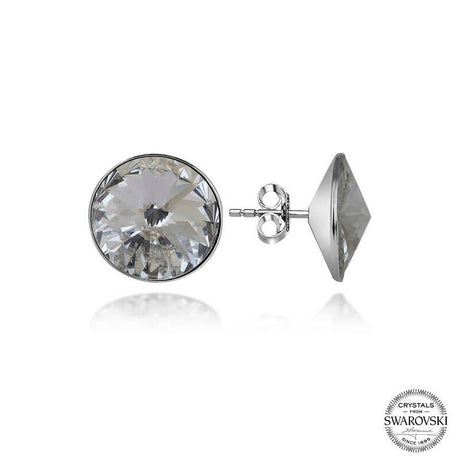 Stud Earrings - Sterling Silver Swarovski Crystal Brilliant Cut