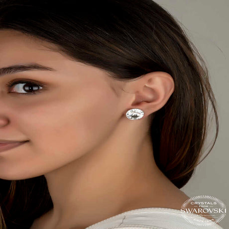 Stud Earrings - Sterling Silver Swarovski Crystal Brilliant Cut