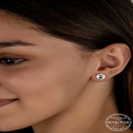 Sterling Silver Swarovski Crystal Stud Earrings - Classic Sparkle