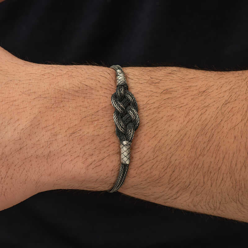 Sterling Silver Knot Bracelet - Handcrafted Braided Design
