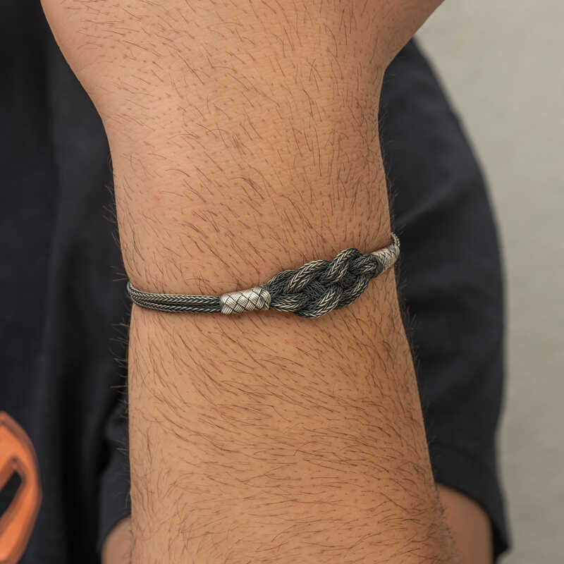 Sterling Silver Knot Bracelet - Handcrafted Braided Design