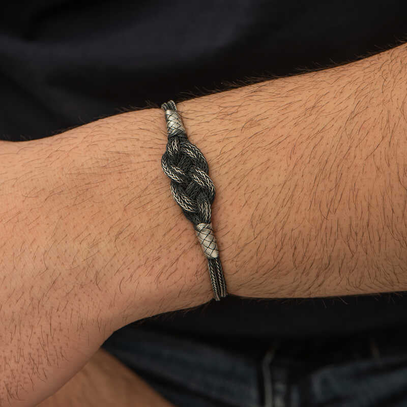 Sterling Silver Knot Bracelet - Handcrafted Braided Design