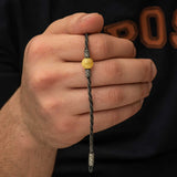 Bracciale intrecciato Kazaziye in argento sterling con perla di ambra naturale