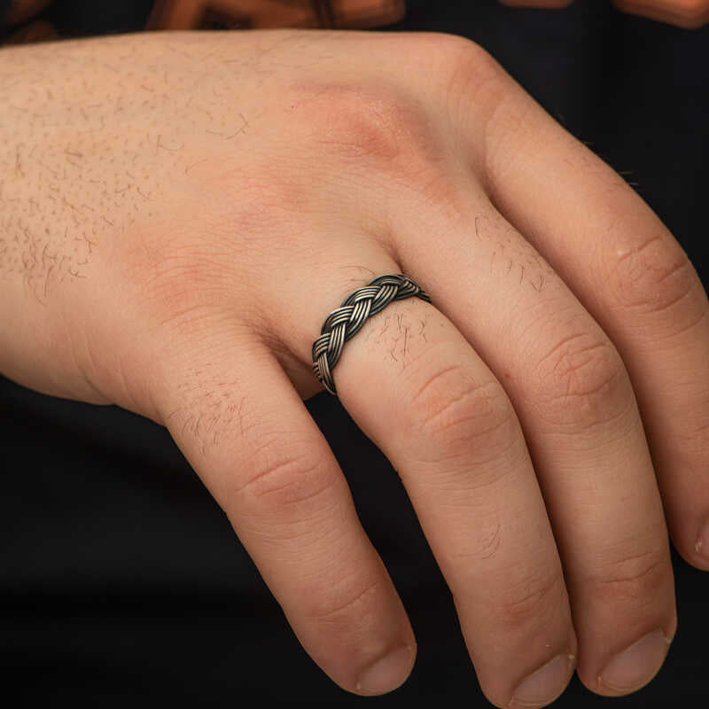 Premium Handcrafted Silver Kazaziye Woven Ring
